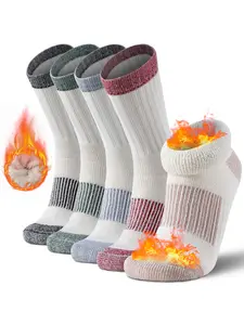 5 Pairs of Merino Wool Boot Hiking Socks, Soft and Comfortable, Super Thick Thermal Warm Crew Winter Socks, Athletic Socks, Sports Socks, Cozy Cushioned and Moisture Wicking Designed, Suitable for Indoor and Outdoor Recreation, Warmth Providing
