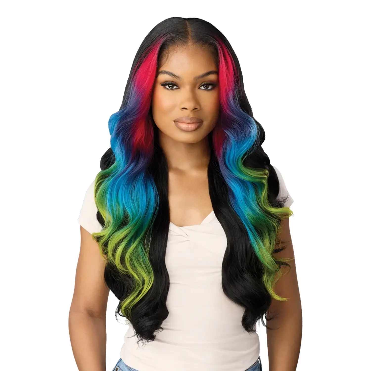 Outre Rimona Glueless HD Lace Front Wig, 13x6 Deep Part Synthetic Hair with a Natural Pre-Plucked Hairline, Fully Hand-Tied, Handmade Wig, Synthetic Natural Looking