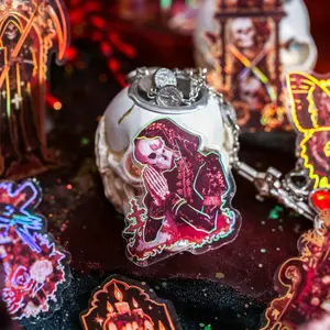 120 Hot Stamping Skull Stickers Retro Style PET Waterproof Material DIY Handbook Decoration Scrapbook Material Sticker Pack