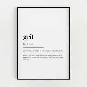 Grit Definition Print, Definition Poster No Frame, Quote Print, Home Decor, Wall Art Print