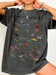 Dinosaurs Alphabet Shirt Unisex T-shirt, neckface shirt, apparel, men gifts, graphic tees, vintage shirts, anime merch top