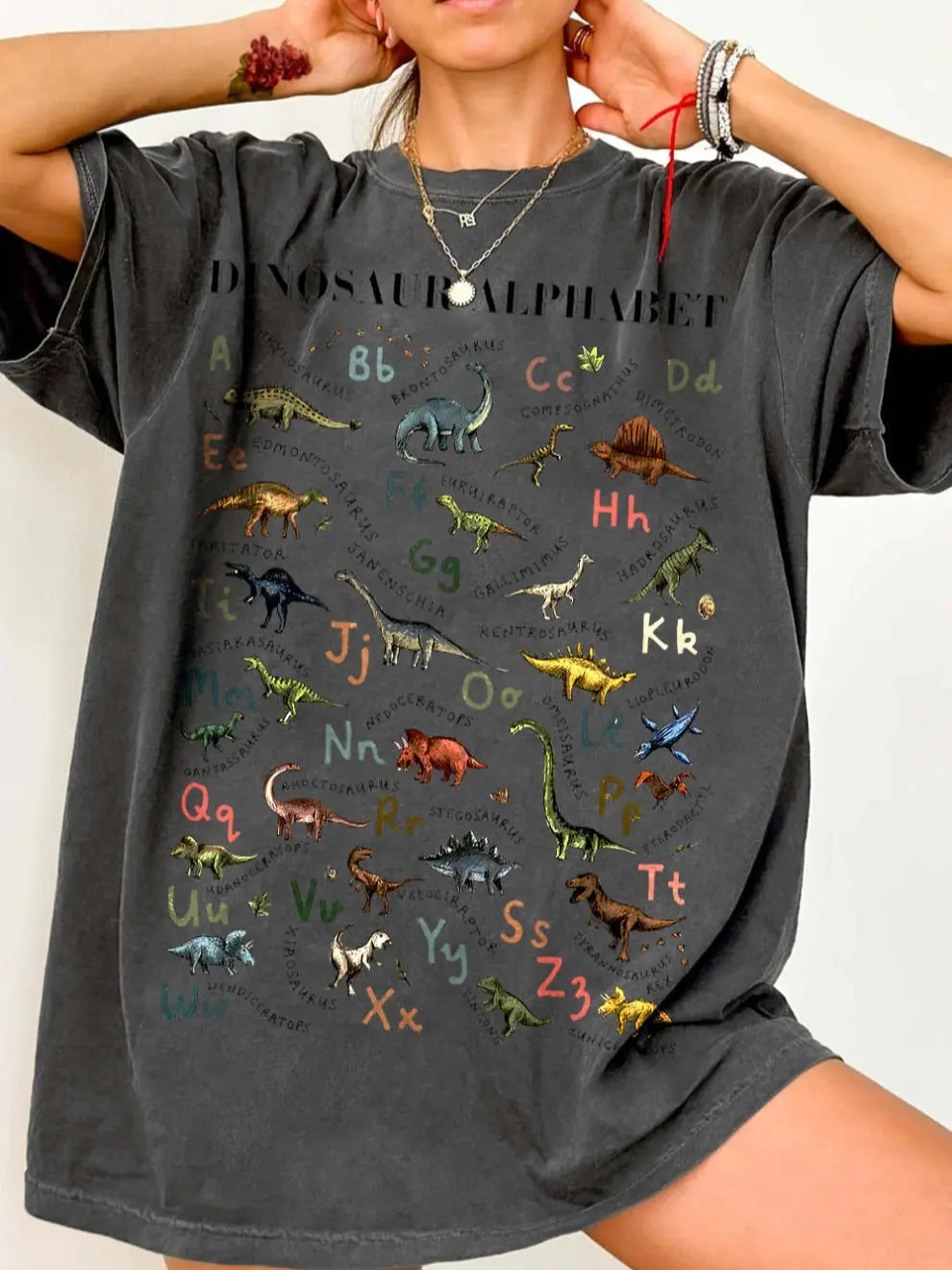 Dinosaurs Alphabet Shirt Unisex T-shirt, neckface shirt, apparel, men gifts, graphic tees, vintage shirts, anime merch top