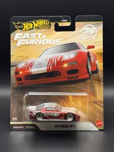 Hot Wheels Premium Fast and Furious 1995 Mazda RX7 - 25th Anniversary - 1:64 Scale - Ships in Protector