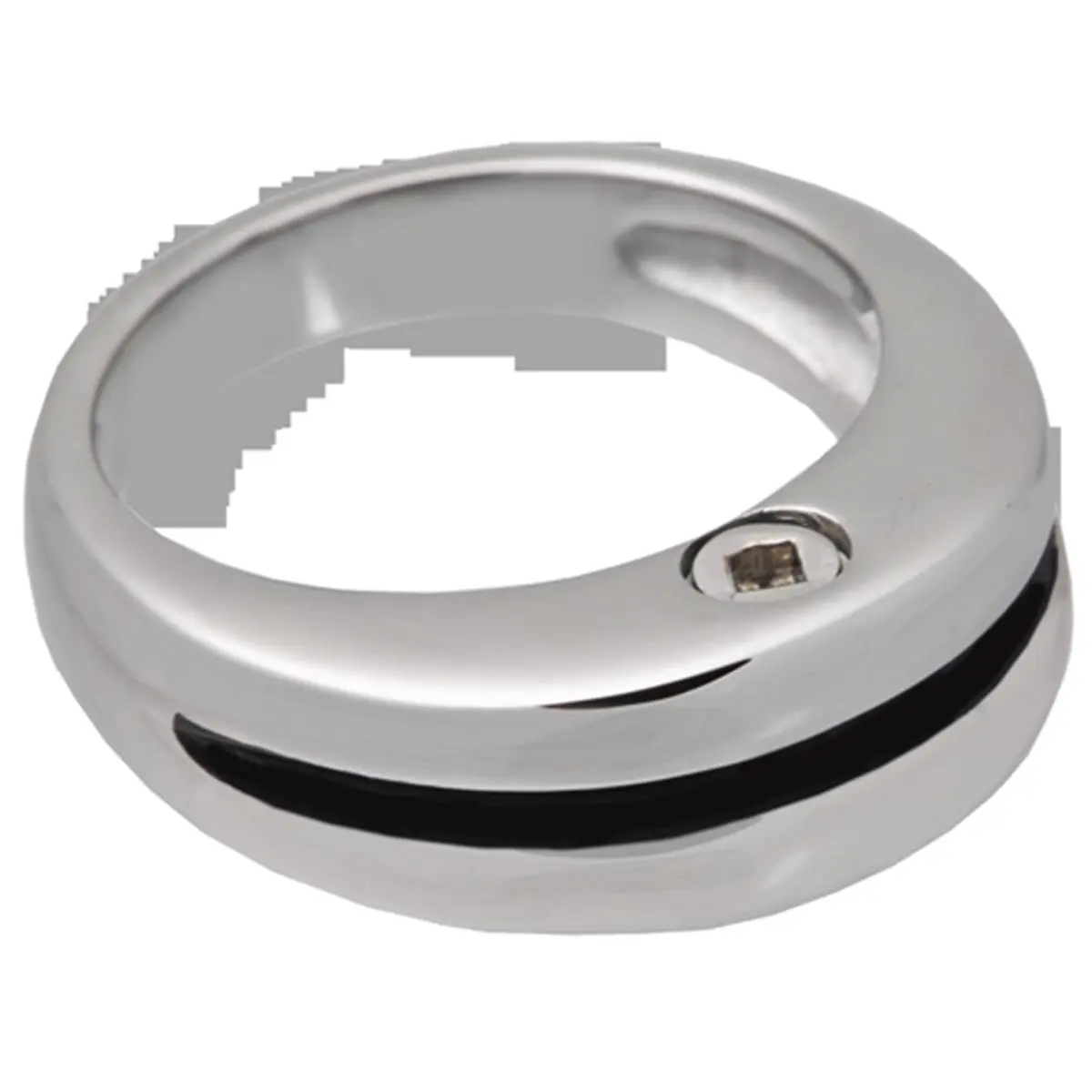 Memorial Gallery Cremation Ring, Premium Stainless Steel Zenith Ring - Size 7, Ashes Holder, Secure Urn, Threaded Screw, With Cord Kit