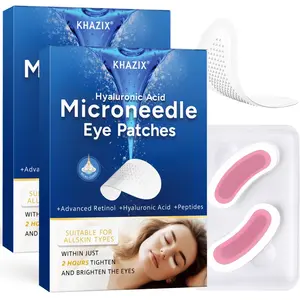 Retinol Microneedle Eye Patches with Hyaluronic Acid & Firming Peptides, Cosmetic Eye Care for Dark Circles & Wrinkles, 1 Pair