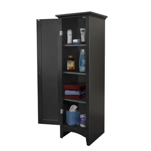 212 MAIN Modern Storage Cabinet - 1-Door Compact Studio Apartment Furniture, Adjustable Shelves, Easy Assembly for Home & Office, Apartment Decor (Black)
