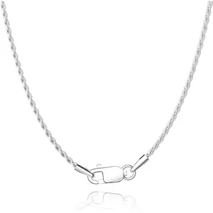 18K  Plated 925 Sterling  Chain Necklace for Women, 1.35mm Rope Chain Necklace for Women Men Super Shiny & Durable Women's Chains Necklaces 16 18 20 22 24 26 Inch