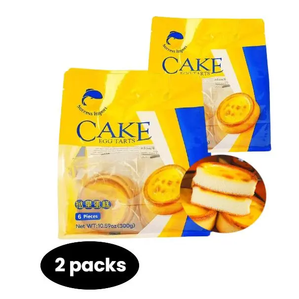 Success Import 2 Packs Egg Tarts Cake - 6 Pieces 10.59 oz Classic Flavor Dessert Snack for Egg Tart Lovers