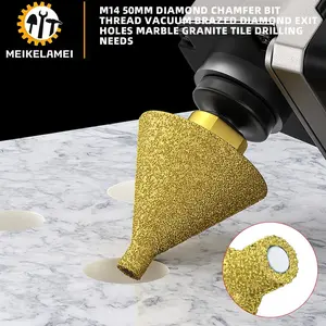 M10 Thread, 50mm Conical Shape, Suitable for Ceramic Tile Polishing and Chamfering, Diamond Drill Bit, Model Xinghao, No Ca Prop 65 Re