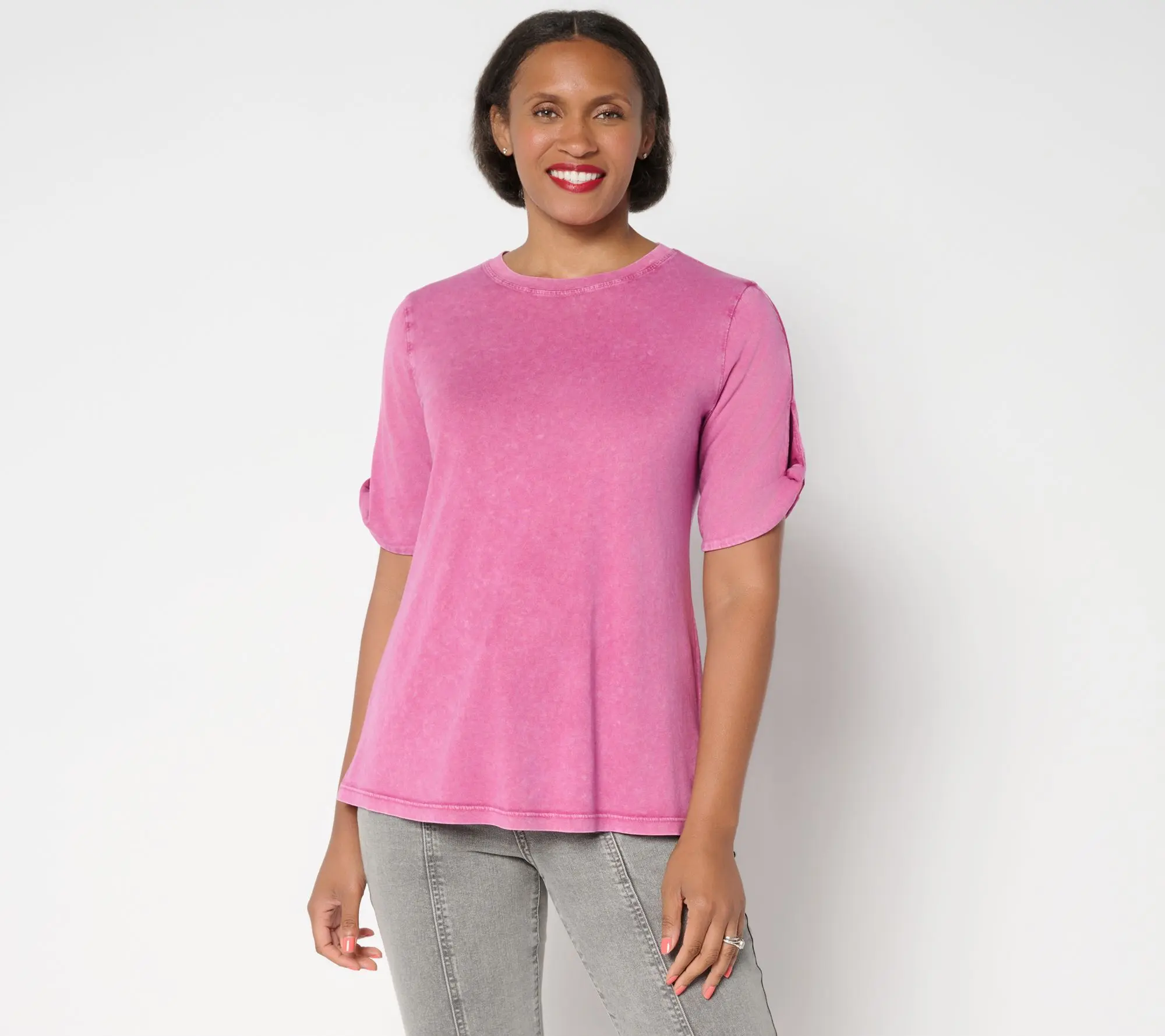 LOGO Principles by Lori Goldstein Elbow Twist Detail Knit Top