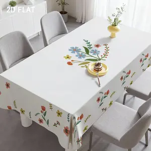 Floral - patterned Tablecloth, a Dining - Table Item, Suitable for Family Dinners, Friend Gatherings, Restaurants, Cafes, Hotels, Banquets. Beautiful and Durable Polyester Printed Tablecloth, Rectangle Tablecloth