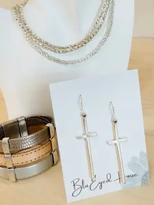 Slim Cross Earrings