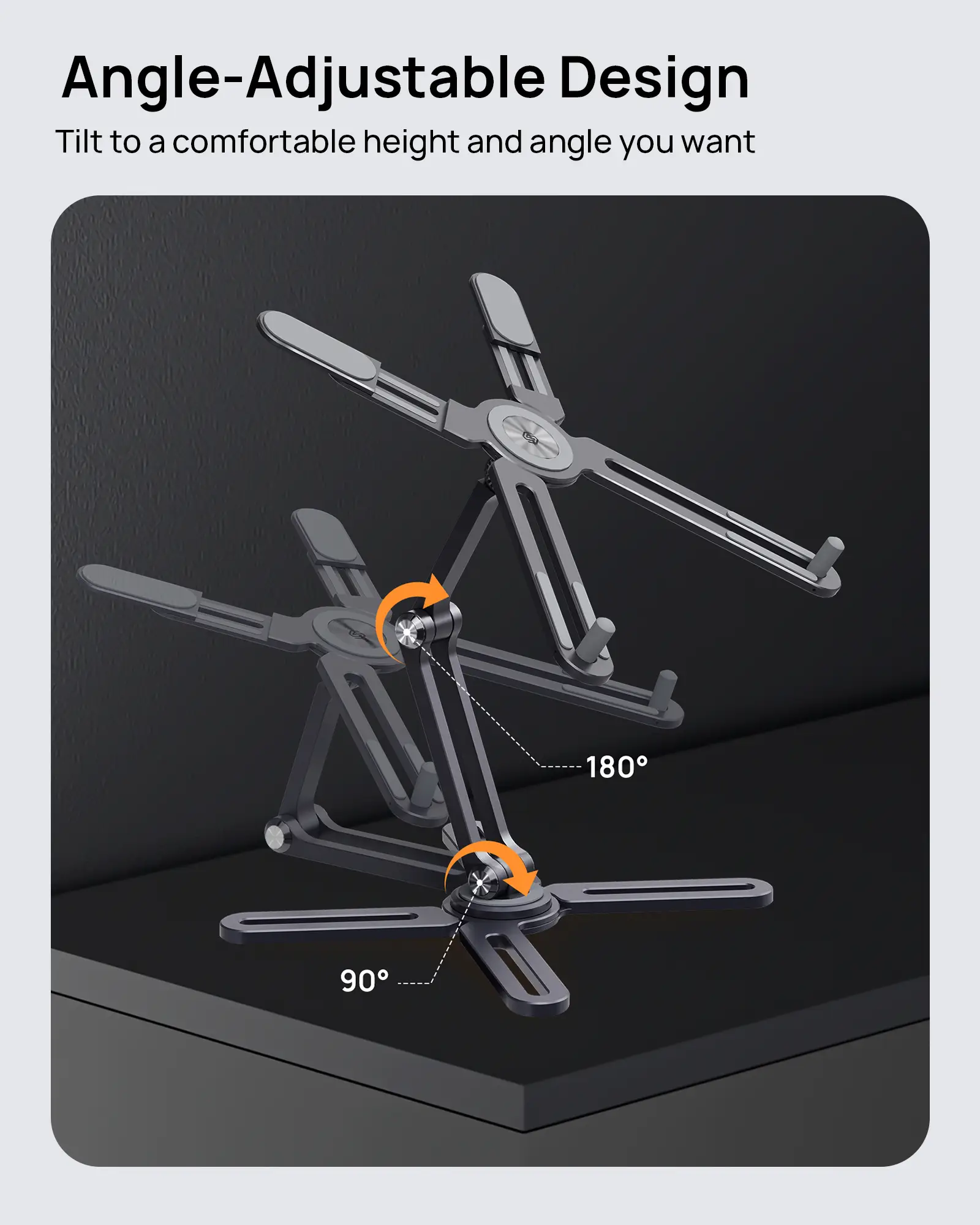 SODI Adjustable Computer Stand with 360 Rotating Base Foldable Laptop Riser Compatible with MacBook ProAir All Laptop All Size Silver SODI Adjustable Computer Stand with 360 Rotating Base Foldable Laptop Riser Compatible with MacBook ProAir All Laptop All Size Silver