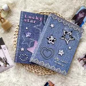 A5 New Jeans Style Photocard Binders KPOP Photocard Binder A5 Collect Book & Holder with 6 Rings Plastic Cover Set