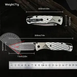 H535-2501 Safety Lock Collapsible Portable Tactical Folding Cutlery, Durable Metal Handle, Reliable Camping Hiking Cutting Tool, Thoughtful Gift for Men, Collapsible Folding Cutlery