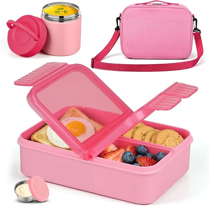 Halloween Fall Gift Snack Box Container Set with Soup Thermo Kids Adults Bento Lunch Box , Snack Box Container Set with 10.5oz Soup Thermo and Bag for Kids Adults