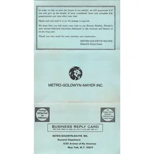 Metro Goldwyn Mayer MGM Research Poll Vintage Postal Mailing Card AI9-M27