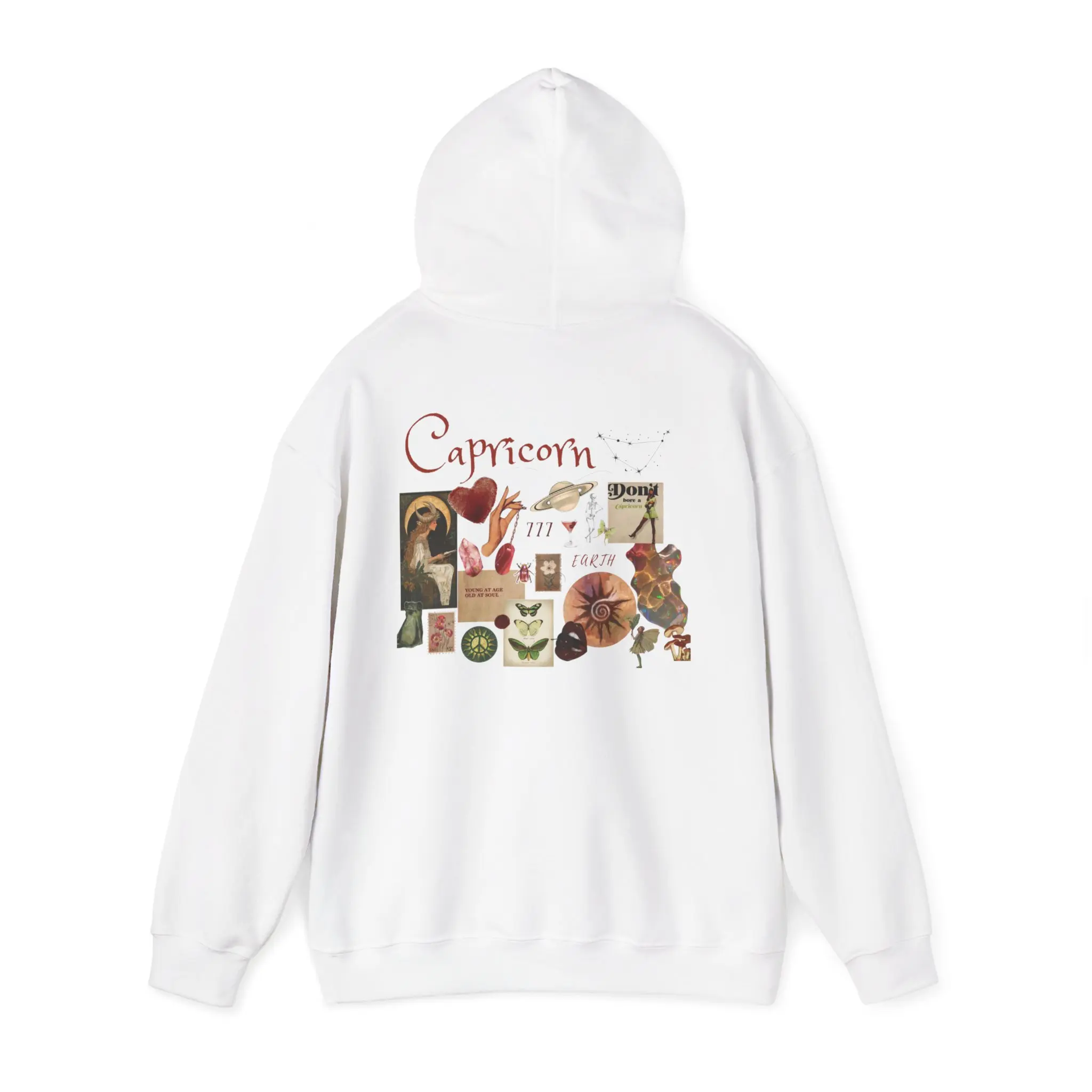Men's Capricorn Zodiac Embroidery Hoodie - Unisex Soft Cotton Long Sleeve Pullover Top, Casual Seamless Kangaroo Pocket Sweatshirt, Astrology Lover Birthday Gift