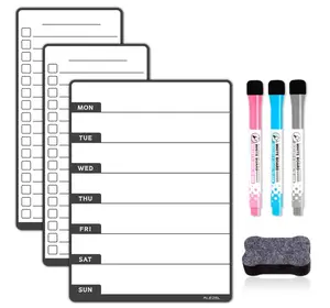 Weekly Dry Erase Board for Fridge, Magnetic Meal Planner Whiteboard Set - Includes Weekly Calendar for Refrigerator & 2 to Do List White Boards