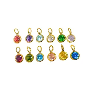 Gold Birthstone Charm | Waterproof Stainless Steel Charms