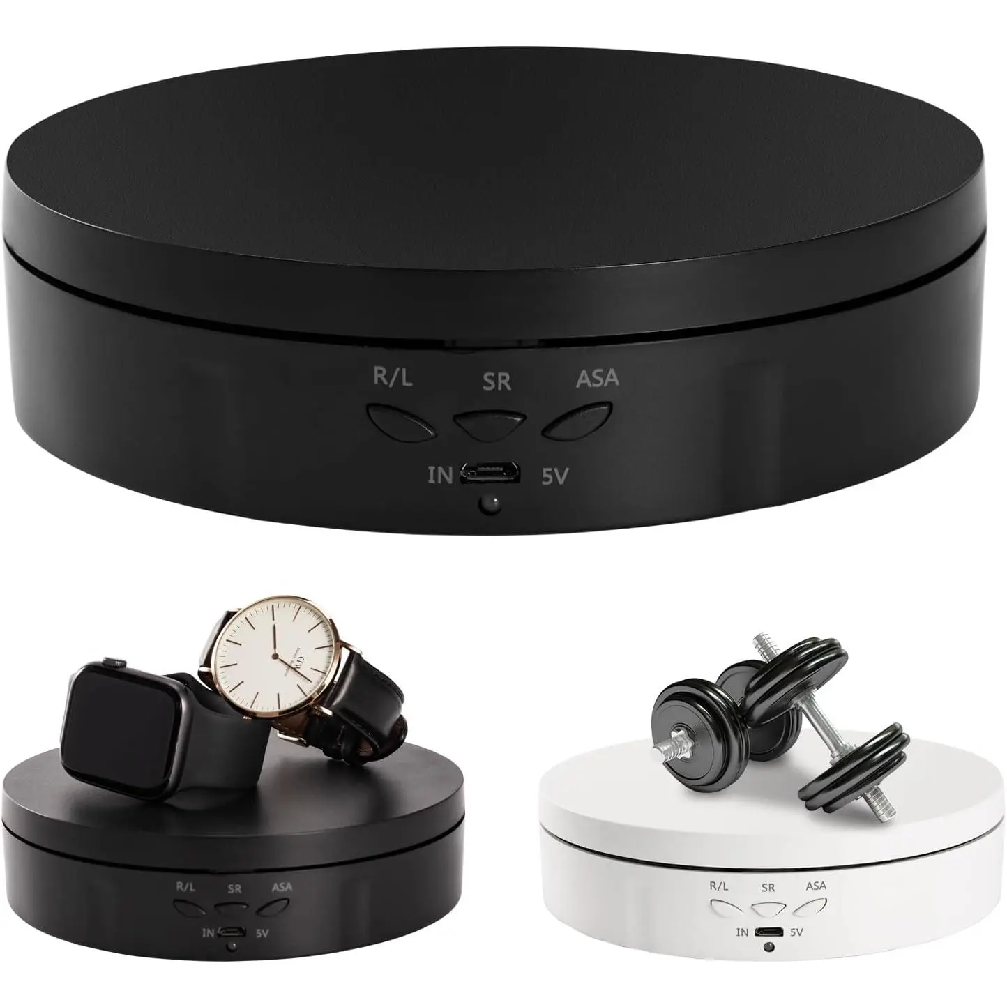22 lbs Motorized Rotating Display Stand for , 360 , Automatic Mute Rotating Display Stand,  Turntable with USB  Port for Display, Photography Products, Cupcakes, Toys