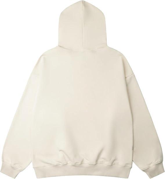 Women’s Letter Print Drop Shoulder Hoodie Casual Drawstring Hooded Sweatshirt No Pocket No Pocket