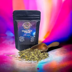 Magnified Vibes Tea to Heigten Auric Vibes & Raise Your Vibrations Higher | Tea Spells | Hoodoo, Voodoo, Wicca, Pagan | Natural Dairy Free Sugar Free Organic Pack