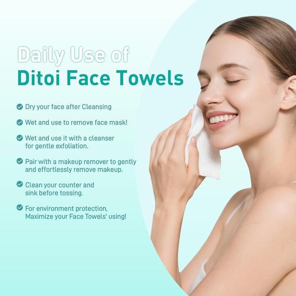 Disposable Face Towels XL 10"x12" – Ultra Soft Makeup Remover Dry Wipes for Sensitive Skin, 50 Count (1 Pack)