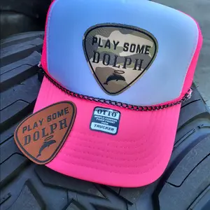 Play Some Dolph Trucker hat with leather patch or iron-on transferon a foam hat.