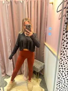 Wide waistband cotton leggings