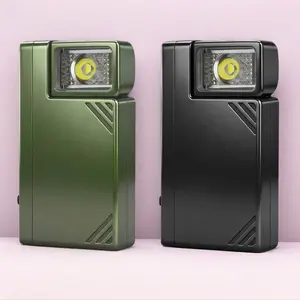 2Packs Rechargeable EDC Flashlight, Powerful Flashights, 400 Lumens Portable Flat Mini Flashlights, IP68 Waterproof Multi-Mode Magnetic Small Keychain Flashlight for outdoor Camping, Emergency use Black Light