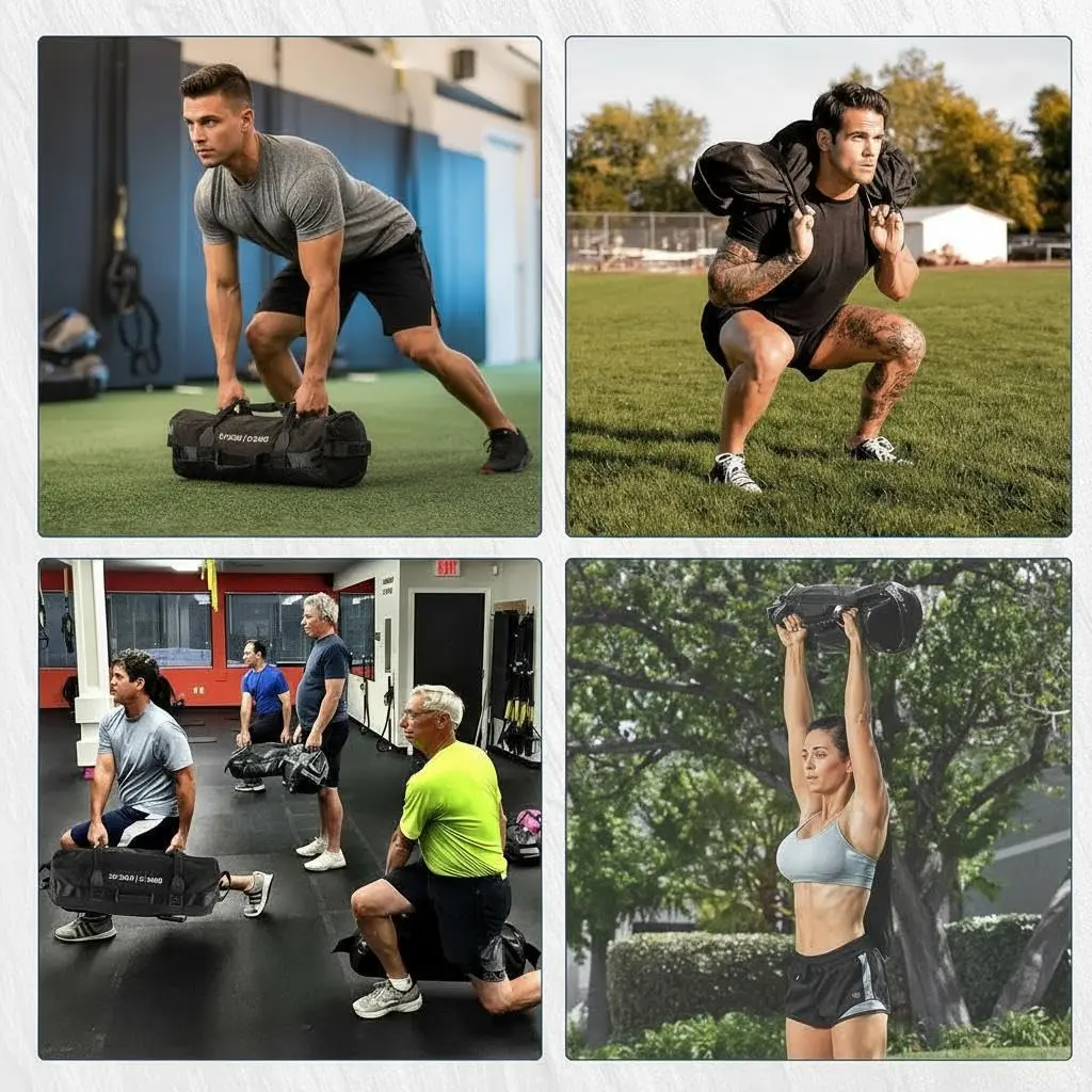 Garvee Adjustable Workout Sandbag - Heavy Duty Fitness Sandbag for Strength Training, Core, and Full-Body Exercises, Unfilled with 125-200 LBS Weight Capacity for Home Gym