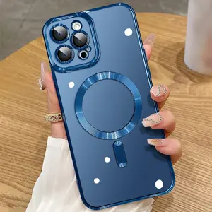 Magnetic Phone Cases for iPhone 17 Pro Max 16 15 14 13 12 11 Pro Max Plus [Compatible with MagSafe] Soft TPU Phone Phone Cover with Full Camera Lens Anti-Scratch Drop Protection Slim Phone Case for iphone 17 Pro Max