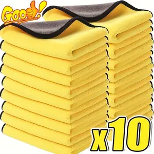 10pcs car wash cloth, can be used for washing dishes, cars, wiping tables, draining water, absorbent cloth, easy to clean, dirt resistant, soft, reusable household cleaning cloth, Car Cleaning Supplies, Car Wash Accessories