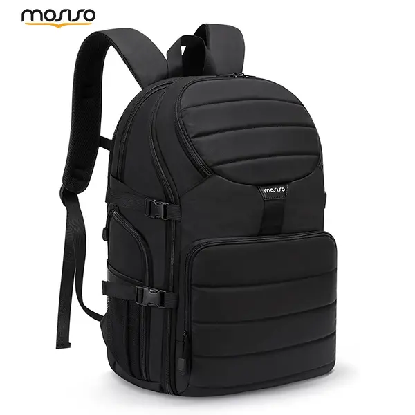 MOSISO Waterproof Camera Backpack with Top Quick Access, DSLR/SLR/Mirrorless Photography Travel Bag with 15-16 Inch Laptop Compartment & Rain Cover, Shockproof Professional Camera Case for Canon Nikon Sony, Blackse Compatible with Canon/Nikon/Sony, Black
