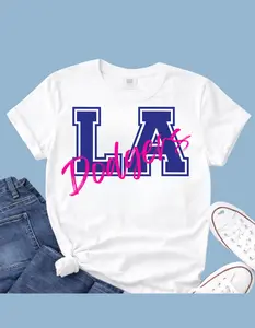 Unisex "LA" Baseball Jersey Short Sleeve Tee Sports Team Custom Shirt BellaCanvas