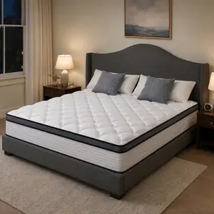 Modern Style Hybrid Mattress – 8/10/12/14 inches thick, medium firmness ergonomic design, spring + memory foam material, lumbar support, relieves waist and back pain, suitable for all sleeping positions