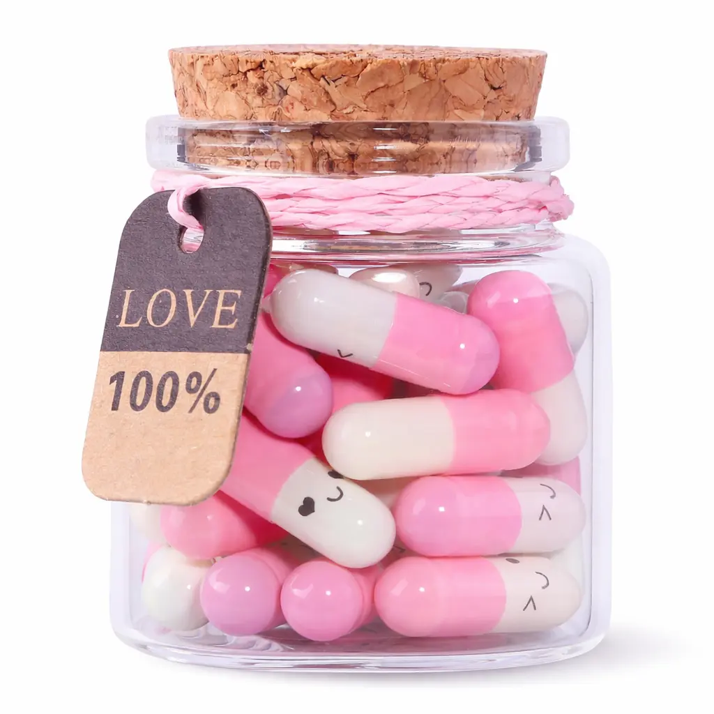Love Capsule Message Bottle with 30 Romantic Letters – Valentine’s & Anniversary Gift for Girlfriend, Boyfriend or Wife Tintnut