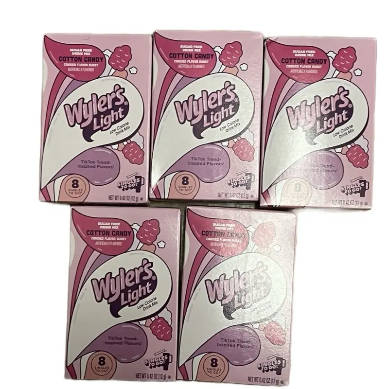Wylers Light Sugar Free Cotton Candy Flavored Drink Mix. Cotton candy lovers you will love this Sweet Cotton Candy flavor to add to you’re beverage