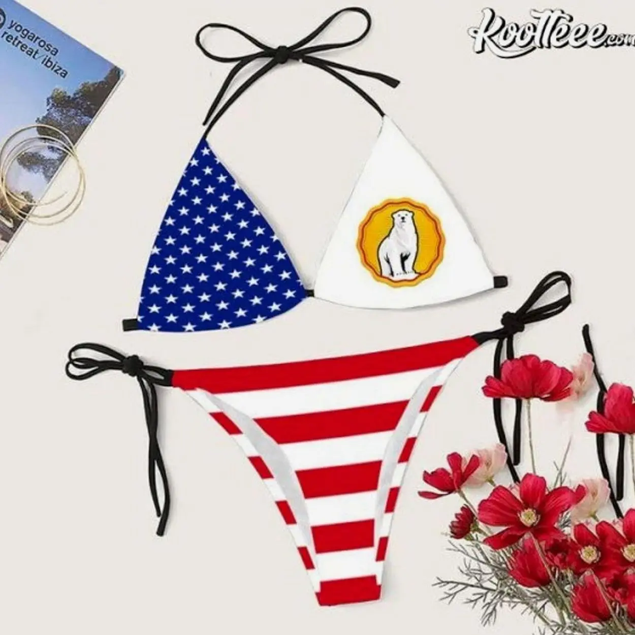 American Flag Bundaberg Bikini Set Swimsuit EU2 X9J