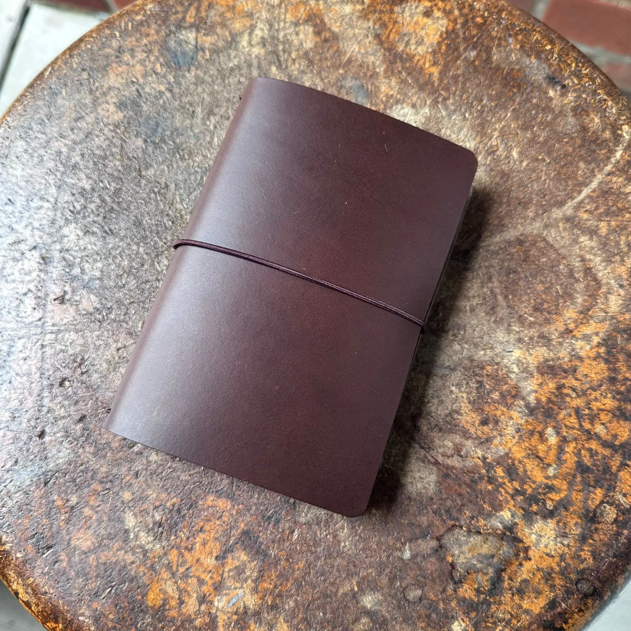 Leather Pocket Journal Kit - Refillable Travel Notebook - Walnut