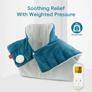 Weighted Heating Pad for Neck and Shoulders, 2.2lb Large Electric Heated Neck Shoulder Wrap - 9 Heat Settings, 11 Auto-Off, Stay on, Backlight
