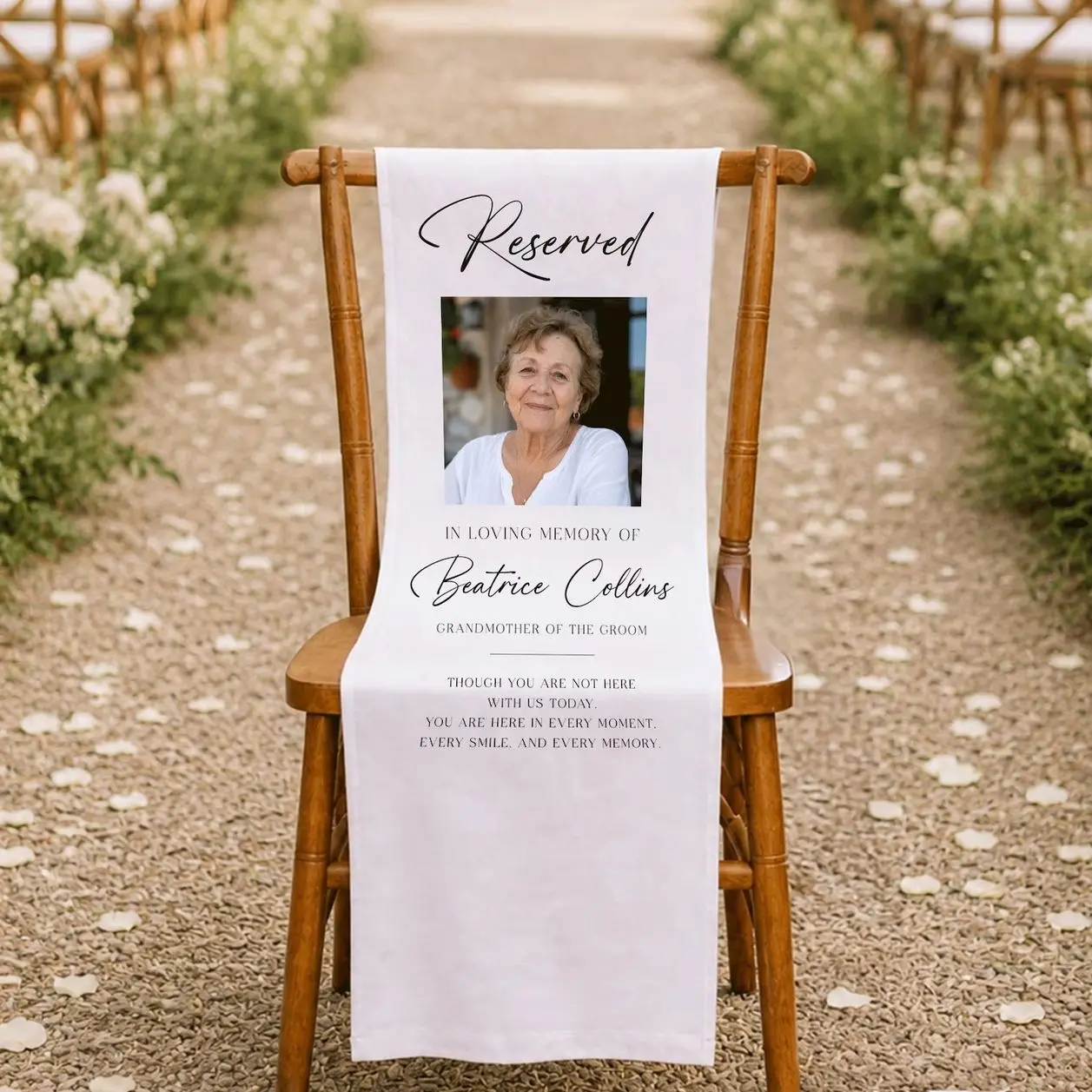 Wedding Memorial Sign, Reserved Chair Sign, In Loving Memory Sign, Wedding Aisle Decor