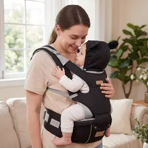 Ergonomic Baby Carrier Adjustable, LightweightHands-Free Carrier, Multi-Position Design, All-Season Fit,Newborn Baby Sling, Hip Seat & Breastfeeding-CompatibleHarness for Postpartum Use， 4 -in-1 baby carrier for newborn to toddler cozy wrap