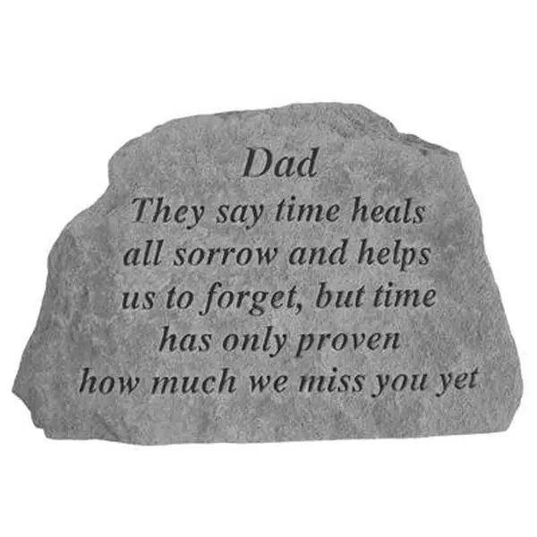 212 MAIN Hand Cast Decor Sign - "Dad They say time heals..." - 6.5x4.5", Weatherproof Room Decor for Home Festive Decorations