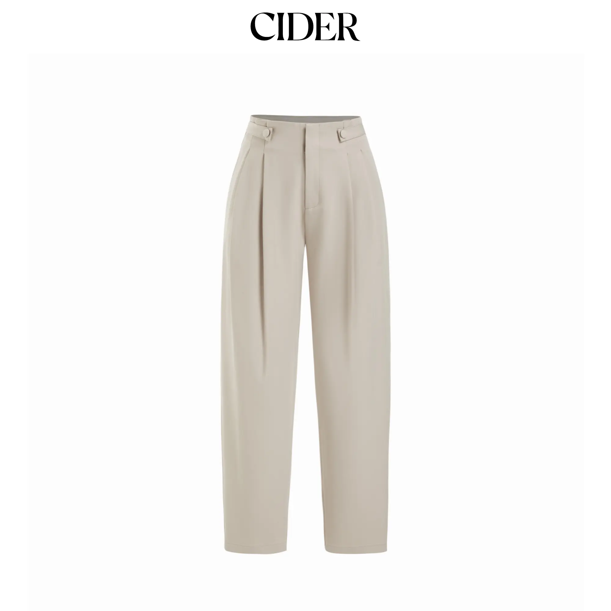 Cider Mid Rise Tapered Trousers With Functional Pockets, Casual Fashion Pants