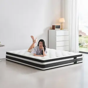 12 Inch Hybrid Mattress, Memory Foam & Pocket Coil Support with Breathable Oeko-Tex Standard 100 Cover in Twin or Full Size