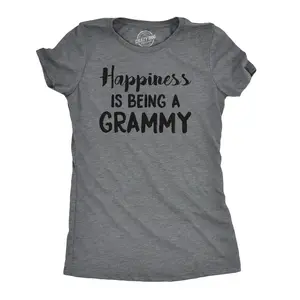 Womens Happiness Is Being a Grammy Funny T shirt Gift Grandmother for Grandma Funny Womens T Shirts Cute Vintage Fashion Casual Ladies T-Shirt Gift Mother's Day Tops for Women Funny Grandma Top Women's Novelty