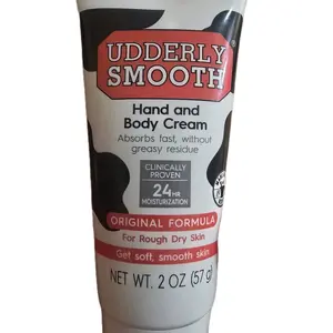 Udderly Smooth Hand and Body Lotion 2oz Original Formula for Rough Dry Skin 24 HR Moisturization Clinically Proven with Lanolin