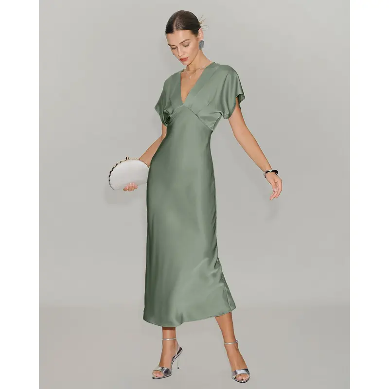 green dress near me Eliza Maxi Dress ~ Key Lime Light Taffeta XS main image 0